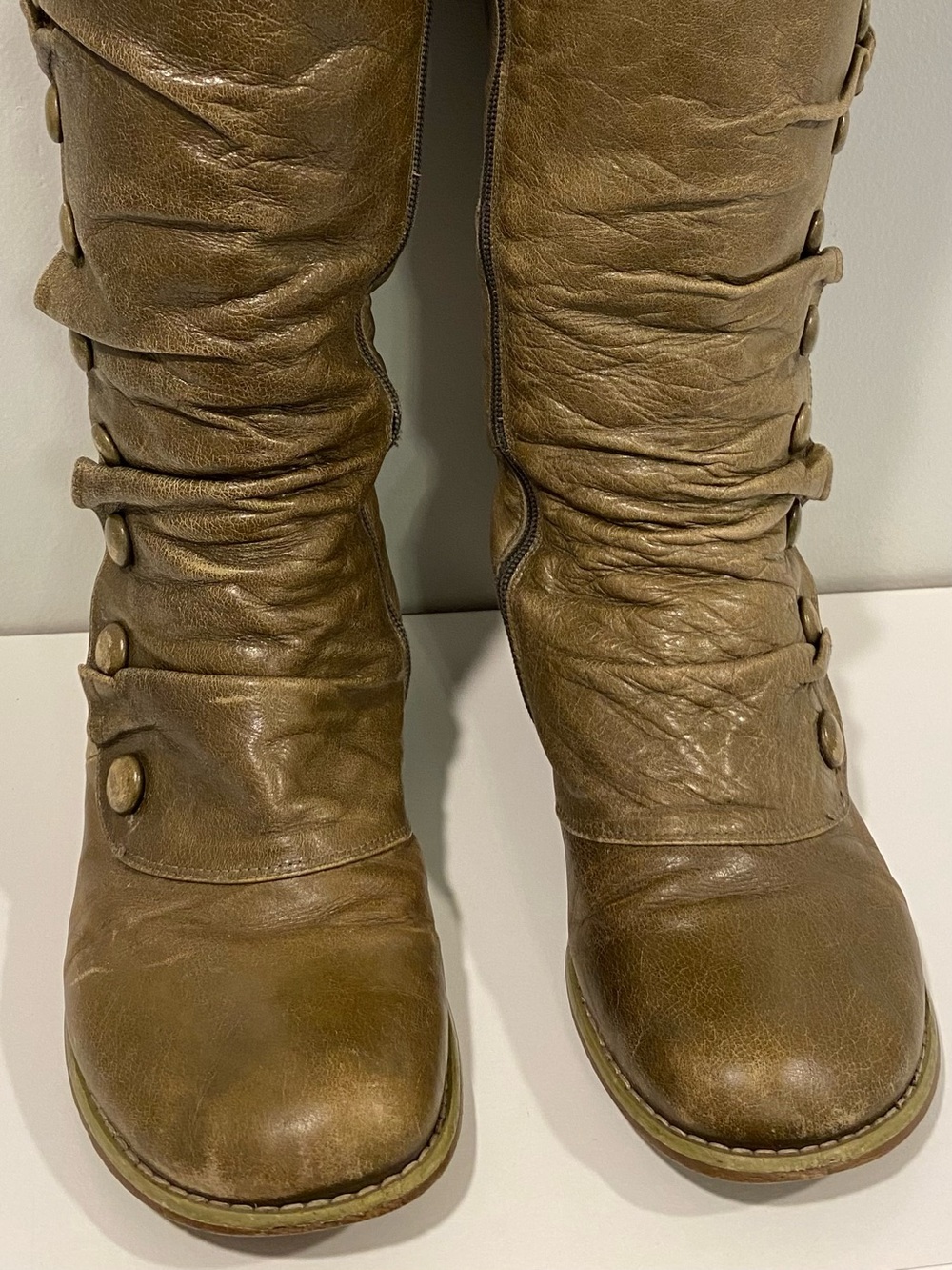 Rare Olive Miz Mooz “Bloom” Tall Leather Button Boots - Picture 5 of 15